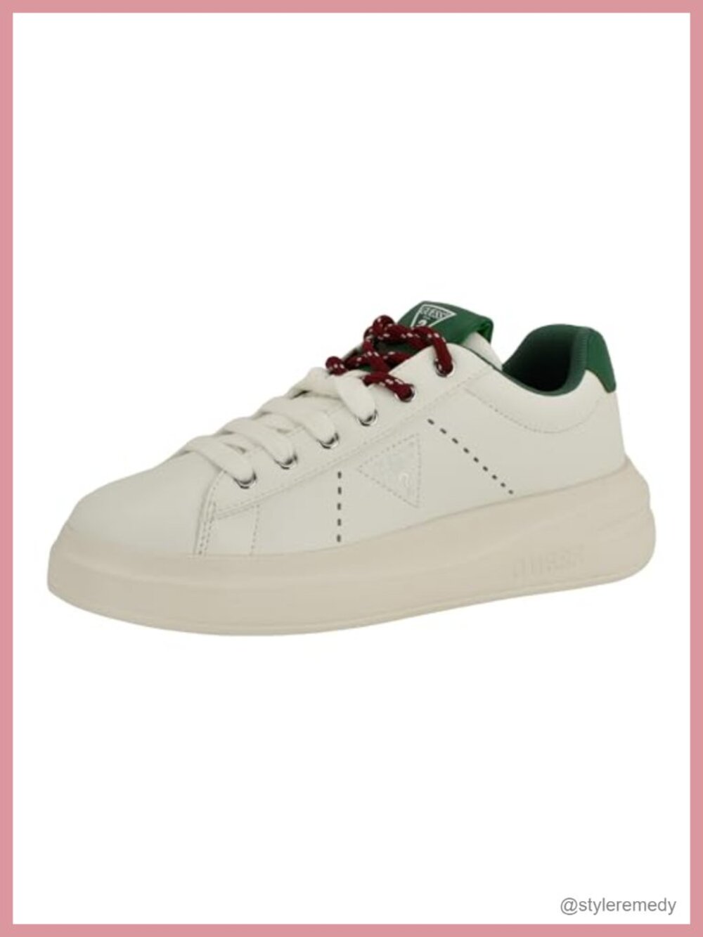Faux Leather Platform Sneakers Lace-Up Cushioned Casual Athletic Shoe